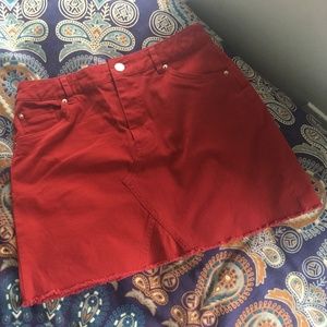 Forever 21 Red Denim Miniskirt